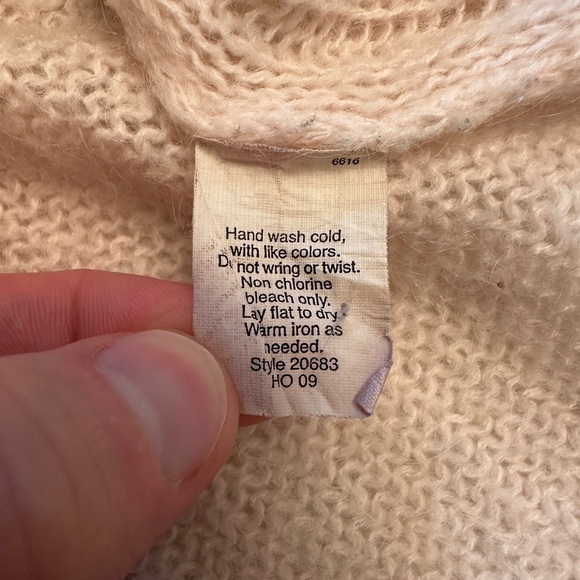 J. Crew Size Medium Boat Neck Cable Knit Soft Wool Mohair Dolce Sweater Ivory - Picture 6 of 8